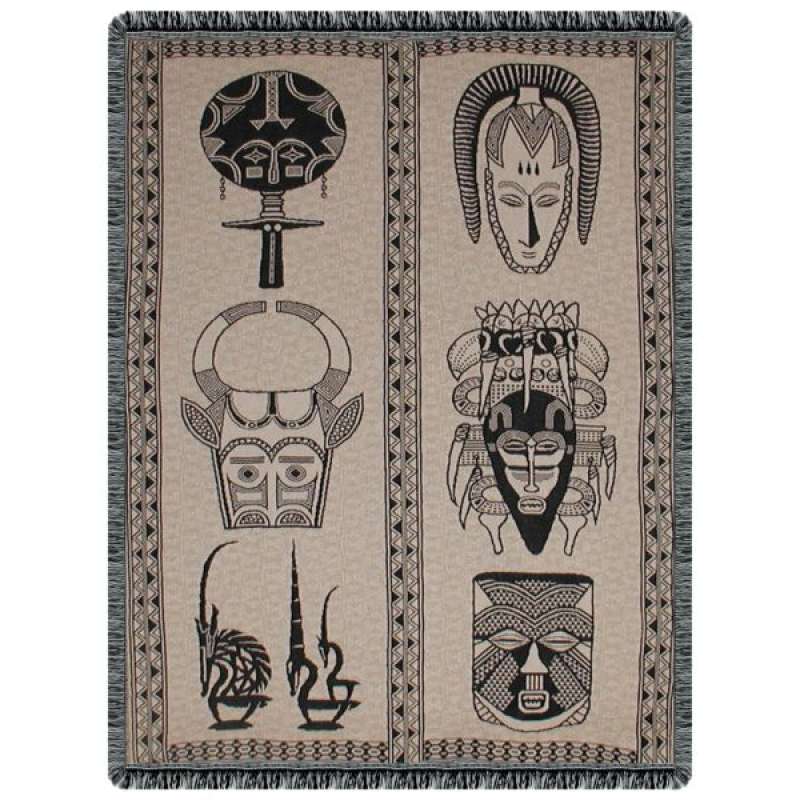 African Masks  Tapestry Throw
