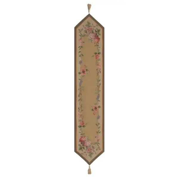 Charlotte Home Furnishing Inc. France Table Runner - 72 in. x 14 in. | French Floral Roses French Table Mat