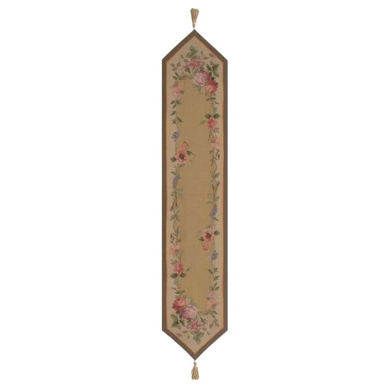 French Floral Roses French Tapestry Table Runner