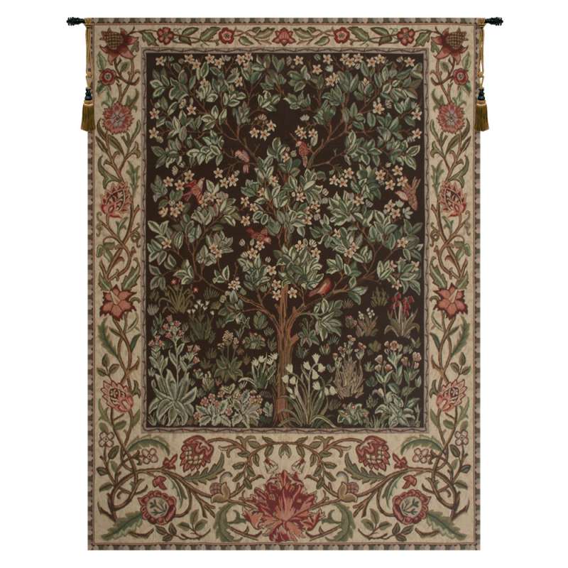 Tree of Life - Brown European Tapestry Wall Hanging