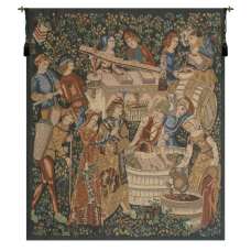 Vendages, Left Side (Rust) European Tapestry Wall Hanging