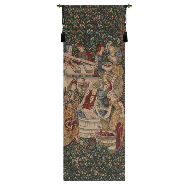 Vendage Portiere, Left Side Small European Tapestry Wall Hanging