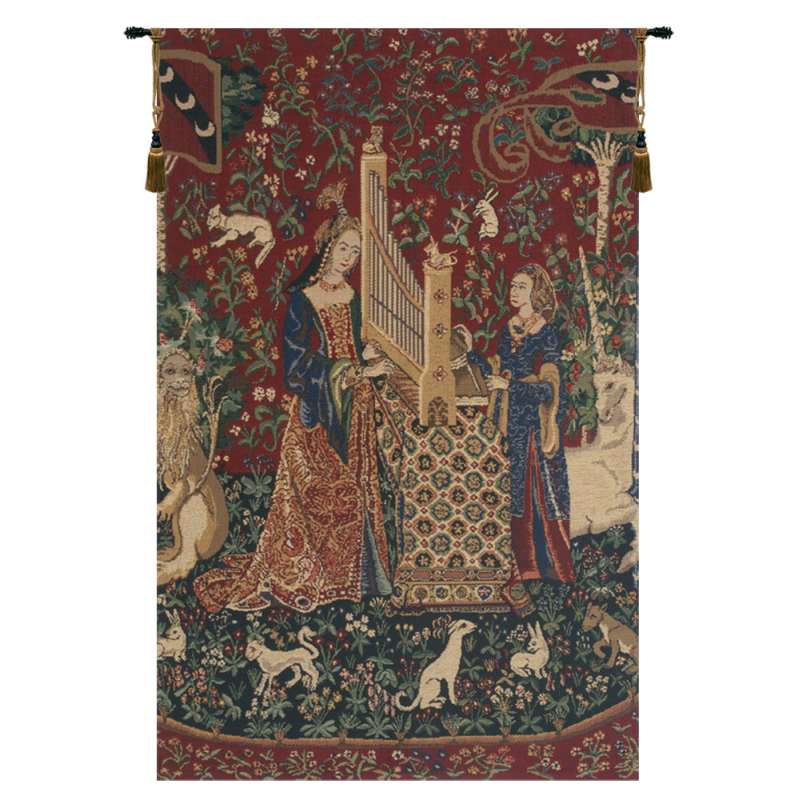 Lady and the Organ III  European Tapestry Wall Hanging