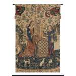 Lady and the Organ, Beige  Tapestry Wall Art