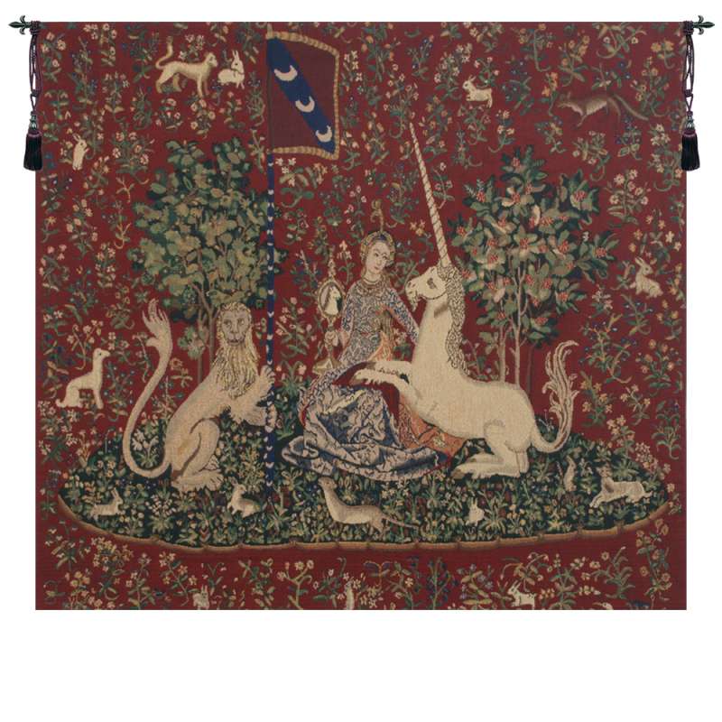 Lady and the Mirror European Tapestry Wall Hanging