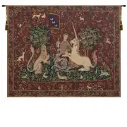 Lady and the Mirror (with Border) Belgian Tapestry