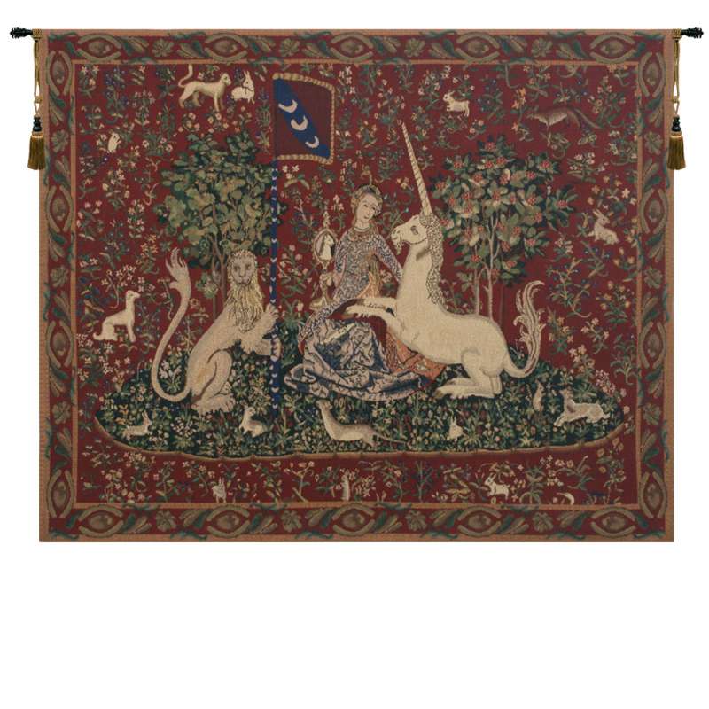 Lady and the Mirror (with Border) European Tapestry Wall Hanging