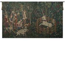 Unicorn Captive and Unicorn Hunt European Tapestry Wall Hanging