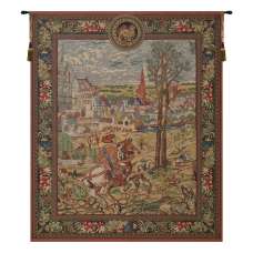 Vieux Brussels (Left Side) European Tapestry Wall Hanging