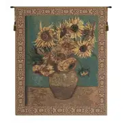 Sunflowers Belgian Tapestry - 33 in. x 40 in. Cotton/Viscose/Polyester by Vincent Van Gogh