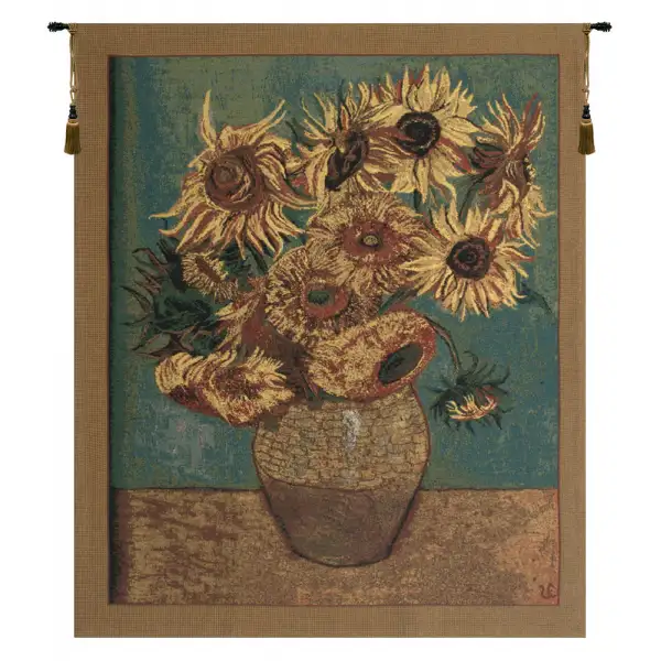 Sunflowers, Gold Belgian Wall Tapestry