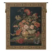 Mignon Bouquet Black Belgian Tapestry - 33 in. x 40 in. Cotton/Viscose/Polyester by Abraham Mignon