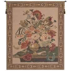 Mignon Bouquet, Beige European Tapestry Wall Hanging