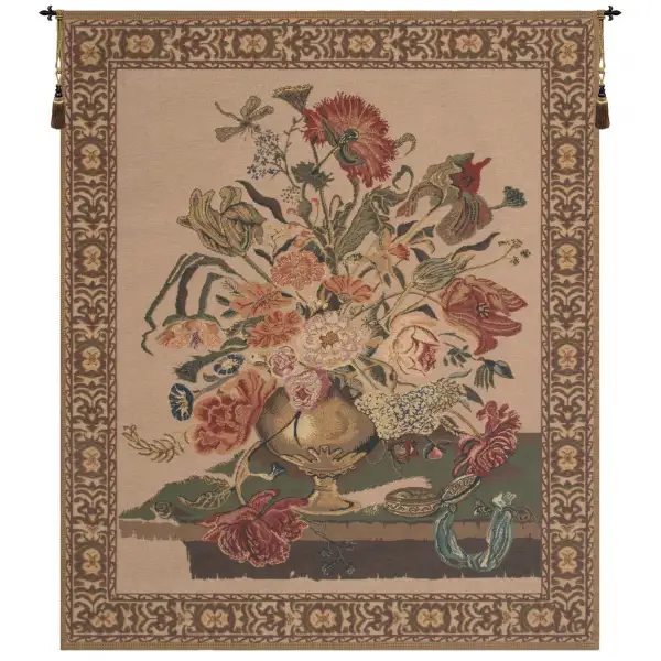Mignon Bouquet, Beige Belgian Wall Tapestry