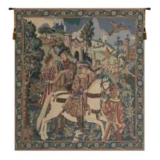 Falcon Hunt European Tapestry Wall Hanging