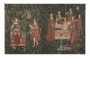 Bath And Reading In The Garden Belgian Tapestry - 112 in. x 69 in. Cotton/Viscose/Polyester by Charlotte Home Furnishings