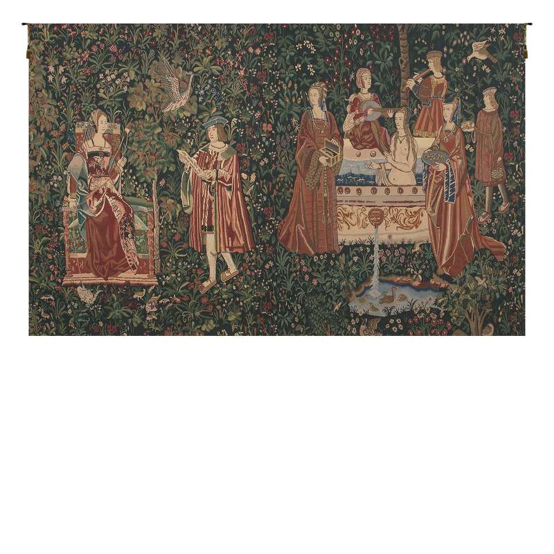 Bath and Reading in the Garden European Tapestry Wall Hanging
