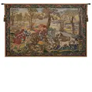 Hunt Of The Boar Belgian Tapestry - 69 in. x 44 in. Cotton/Viscose/Polyester by Bernard Van Orley
