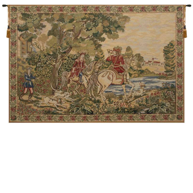 Noble Hunt European Tapestry Wall Hanging