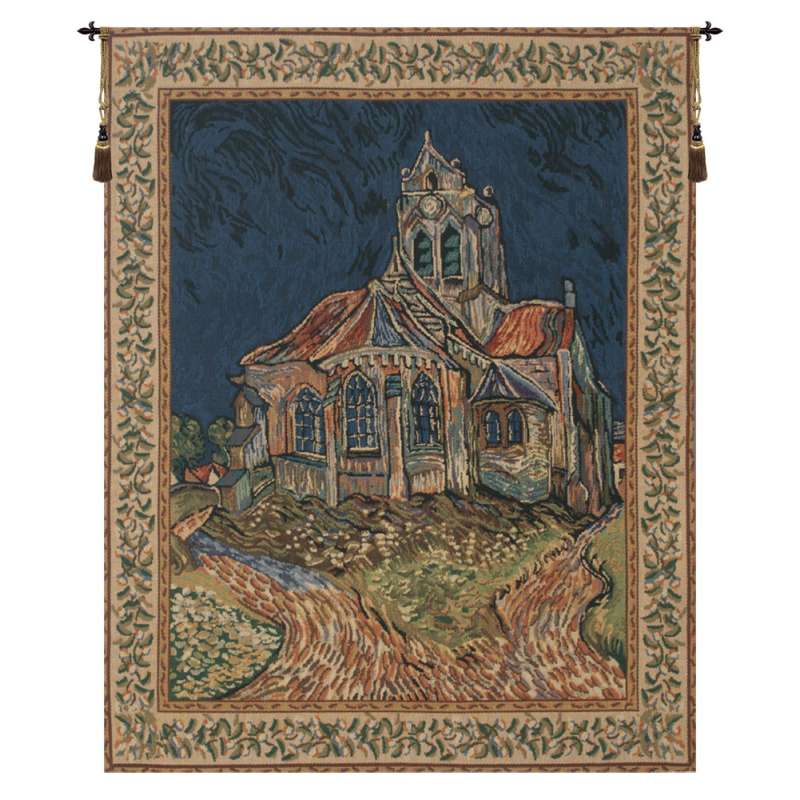 Church of Auvers European Tapestry Wall Hanging