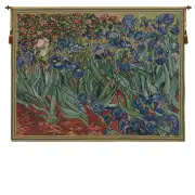 Les Iris Belgian Tapestry - 33 in. x 27 in. Cotton/Viscose/Polyester by Vincent Van Gogh