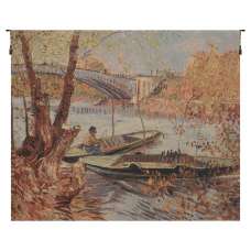 Van Gogh's Fishing in the Spring Belgian Tapestry