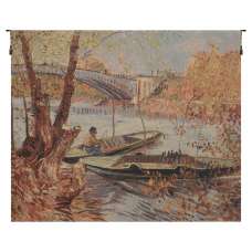 Van Gogh's Fishing in the Spring European Tapestry Wall Hanging