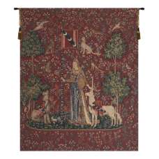 Touch, Lady and Unicorn European Tapestry Wall Hanging