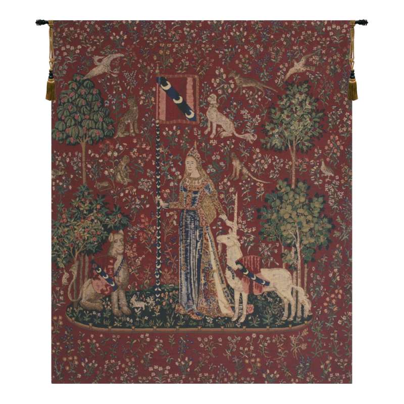 Touch, Lady and Unicorn European Tapestry Wall Hanging