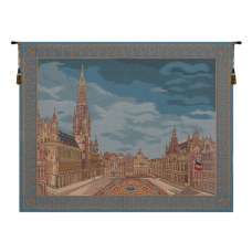 Brussels Place Bleu  European Tapestry Wall Hanging