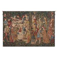 Wine Makers, Terracotta European Tapestry Wall Hanging