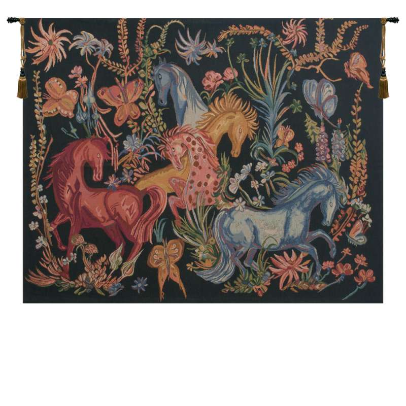 Cheval Azures  European Tapestry Wall Hanging