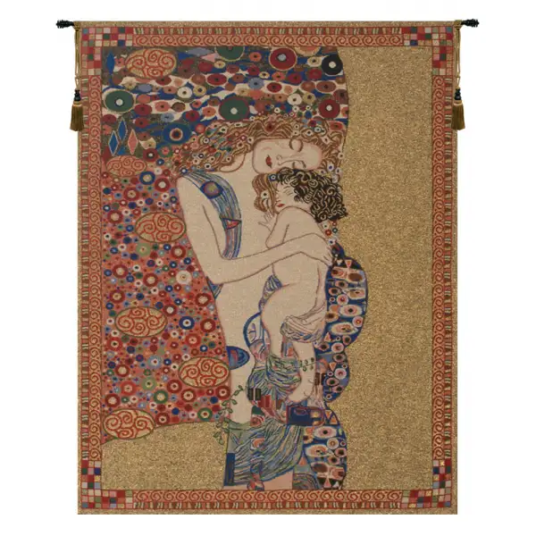 Klimt's Mother and Child Belgian Wall Tapestry