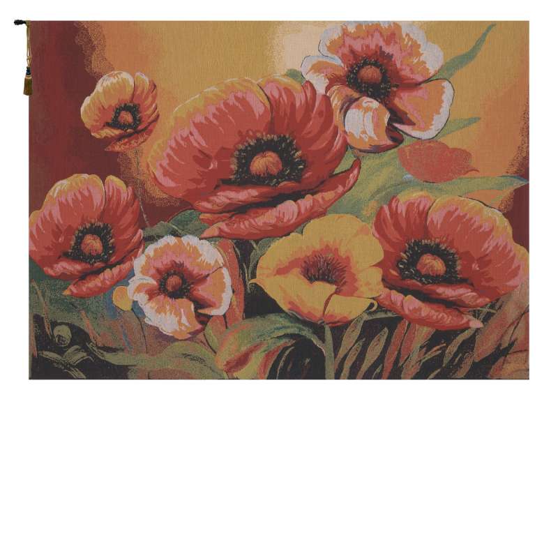 Poppies III European Tapestry Wall Hanging