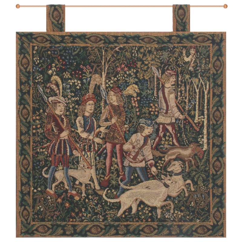 Unicorn Hunt with Loops European Tapestry Wall Hanging