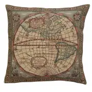 Map Of The West Belgian Cushion Cover - 16 in. x 16 in. Cotton/Viscose/Polyester by Charlotte Home Furnishings