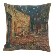 C Charlotte Home Furnishings Inc Van Gogh's Terrace European Cushion Cover | Decorative Cushion Case with Cotton Polyester & Viscose | 16x16 Inch Cushion Cover for Living Room | by Vincent Van Gogh