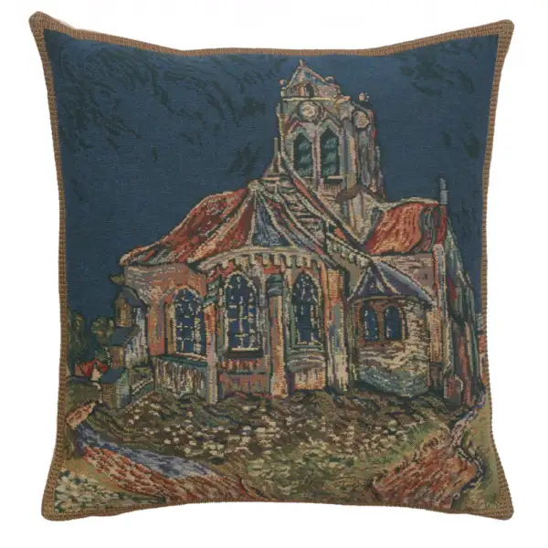 The Church of Auvers Belgian Couch Pillow