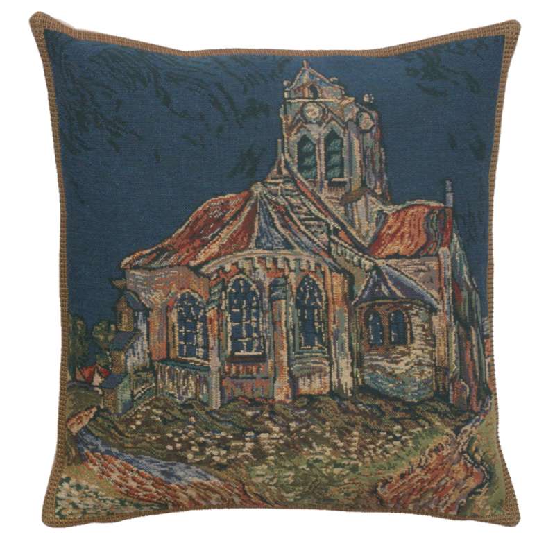 The Church of Auvers Belgian Cushion Cover