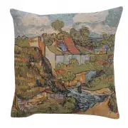 C Charlotte Home Furnishings Inc Van Gogh's The House European Cushion Cover | Decorative Cushion Case with Cotton Polyester & Viscose | 16x16 Inch Cushion Cover for Living Room | by Vincent Van Gogh