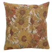 C Charlotte Home Furnishings Inc Sunflowers Yellow II European Cushion Cover | Decorative Cushion Case with Cotton Polyester & Viscose | 16x16 Inch Cushion Cover for Living Room | by Vincent Van Gogh