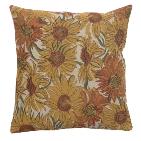 C Charlotte Home Furnishings Inc Sunflowers Yellow II European Cushion Cover | Decorative Cushion Case with Cotton Polyester & Viscose | 16x16 Inch Cushion Cover for Living Room | by Vincent Van Gogh