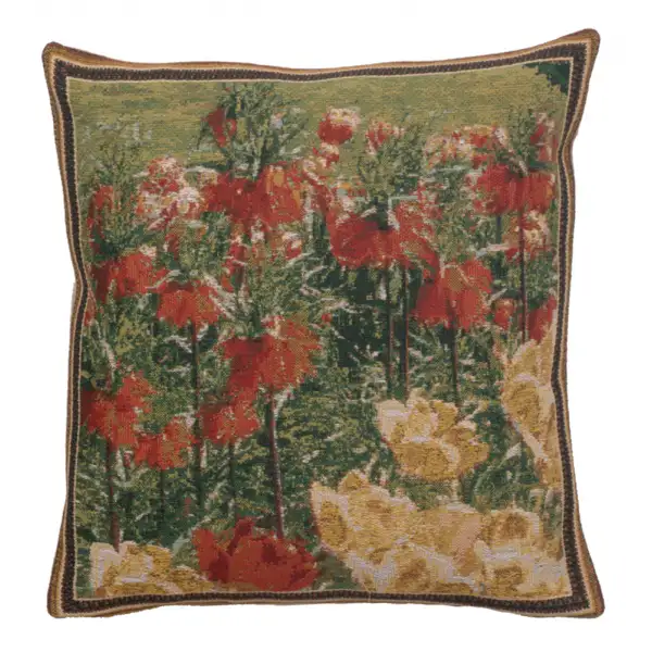 Keukenhof Gardens II Belgian Cushion Cover - 16 in. x 16 in. Cotton/Viscose/Polyester by Charlotte Home Furnishings