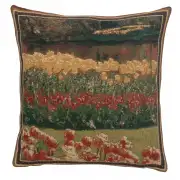 Keukenhof Gardens V Belgian Cushion Cover - 16 in. x 16 in. Cotton/Viscose/Polyester by Charlotte Home Furnishings