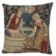 Vendages III Belgian Cushion Cover - 16 in. x 16 in. Cotton/Viscose/Polyester by Charlotte Home Furnishings