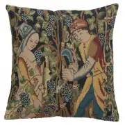 Vendages IV Belgian Cushion Cover - 16 in. x 16 in. Cotton/Viscose/Polyester by Charlotte Home Furnishings