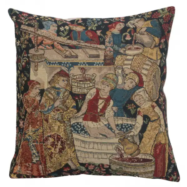 Vendages V Belgian Cushion Cover - 16 in. x 16 in. Cotton/Viscose/Polyester by Charlotte Home Furnishings