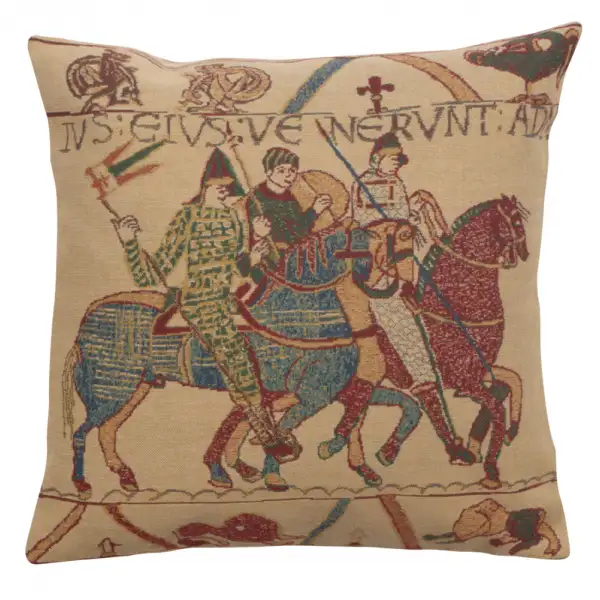 Bayeux Mont St. Michel II Belgian Cushion Cover - 16 in. x 16 in. Cotton/Viscose/Polyester by Charlotte Home Furnishings