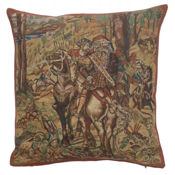 Vieux Brussels II Belgian Cushion Cover - 16 in. x 16 in. Cotton/Viscose/Polyester by Charlotte Home Furnishings