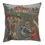 Duc De Berry I Belgian Cushion Cover - 16 in. x 16 in. Cotton/Viscose/Polyester by Charlotte Home Furnishings